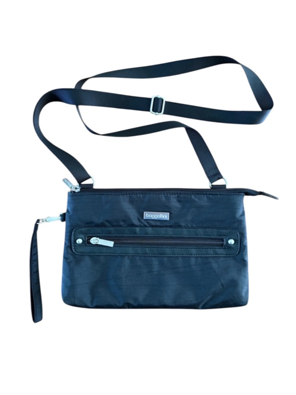 Baggallini Small Subway Crossbody Nylon Bag with Wristlet Black - Picture 13 of 13